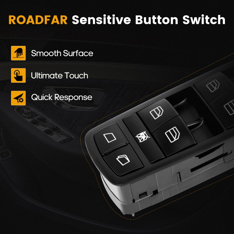 ROADFAR Window Switch Power Window Switch Master Control Switch Front Driver Side Replacement Parts fits for 2007-2009 Mercedes-Benz GL320 R320 2010-2012 GL350 2007-2012 GL450 2008-2012 GL550 2518300390 - Image 4